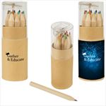 SH452 12-Piece Colored Pencils Tube With Sharpener And Custom Imprint